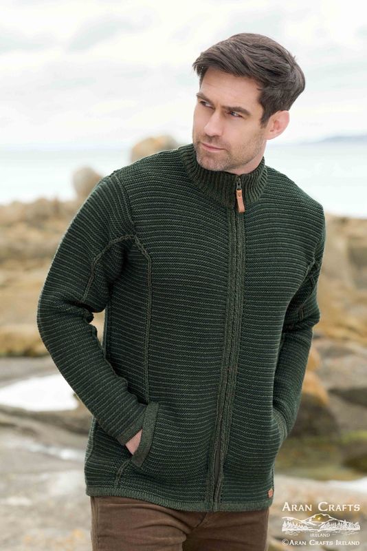 Striped Zipper Cardigan