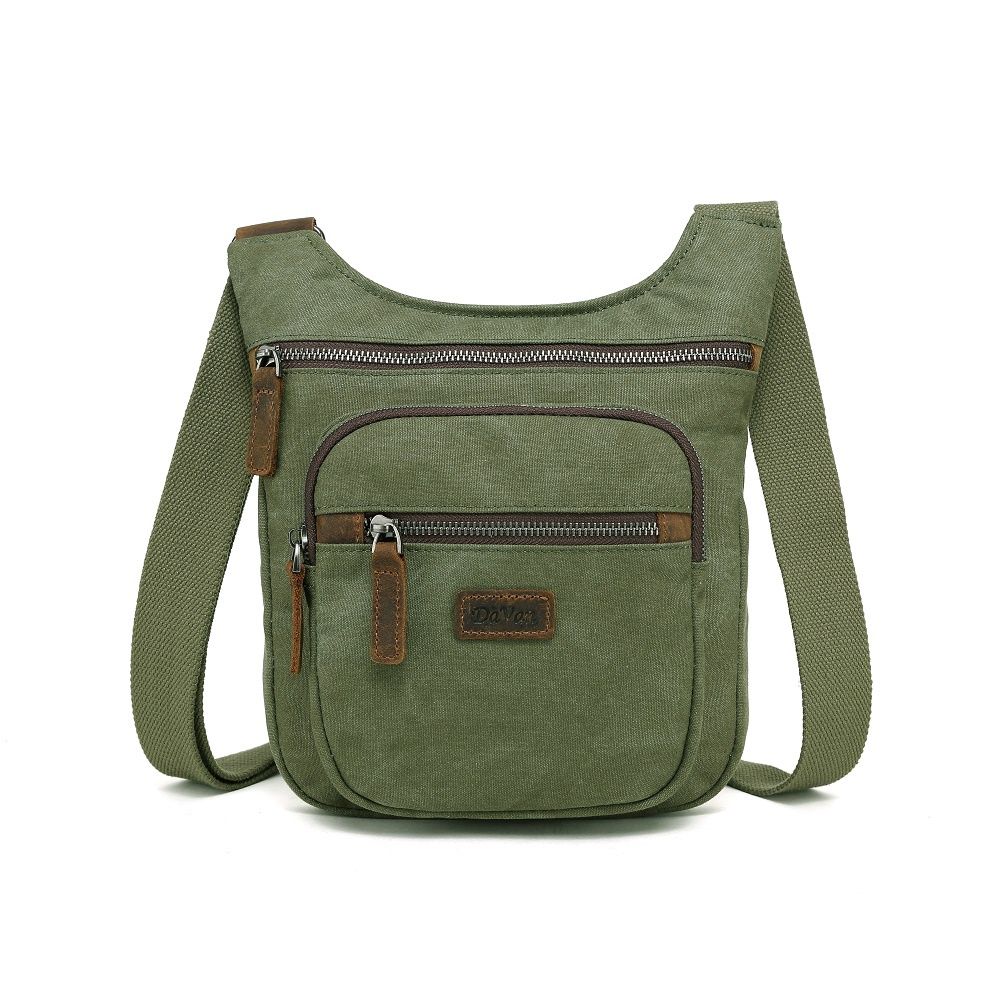 Small Canvas Shoulder Bag - 5 Colours, Colour: Dark Green, Size: SSB014