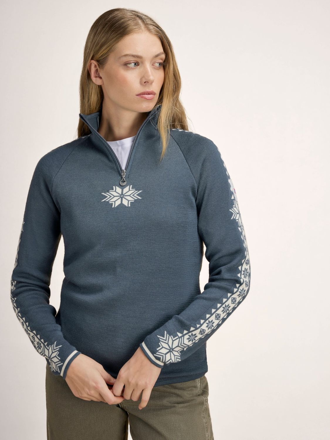 Geilo Fem Sweater - Steel OffWhite