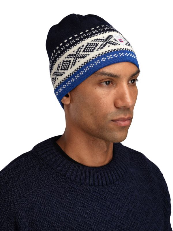 Dystingen unisex merino wool hat -Navy Offwhite Ultramarine