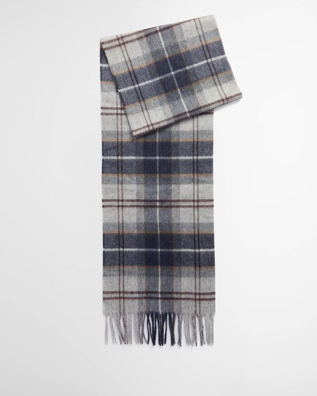 Barbour Tartan Scarf Wool and Cashmere - Grey Midnight