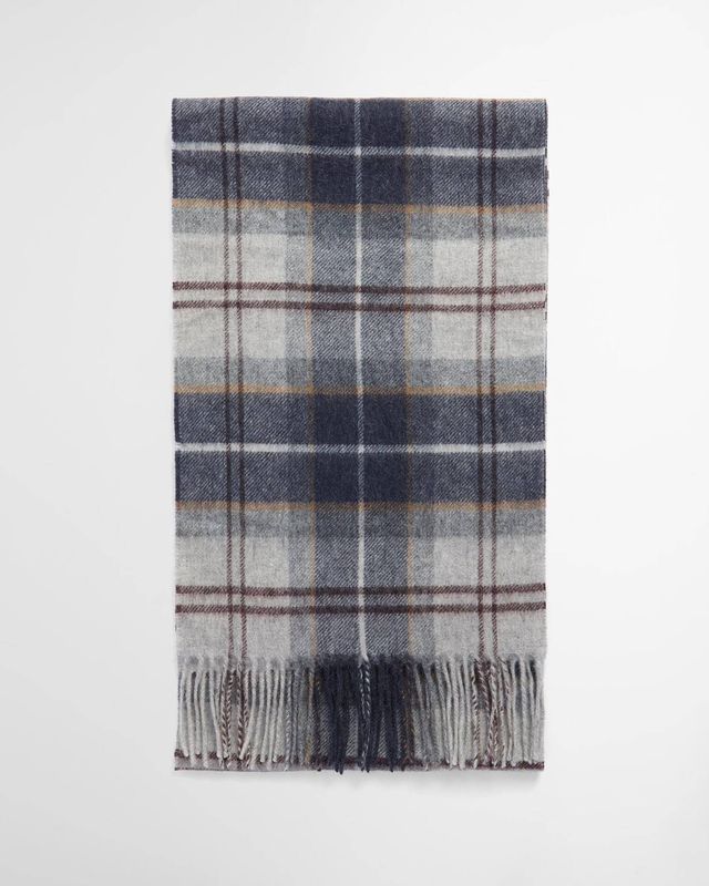 Barbour Tartan Scarf Wool and Cashmere - Grey Midnight