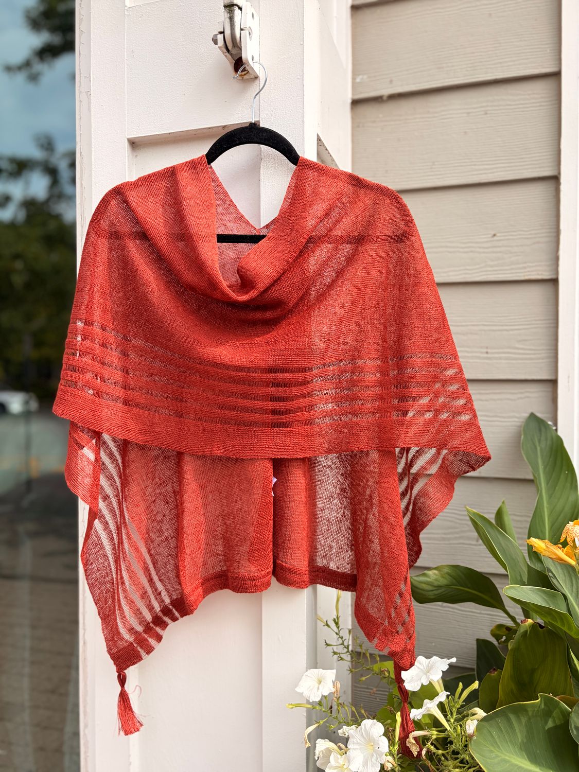 100% Linen Poncho - Cinnamon