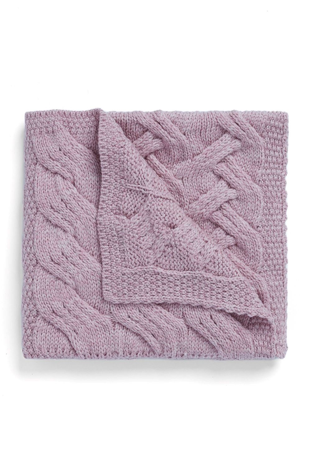 Supersoft Merino Wool Patchwork Cot Throw - Rose