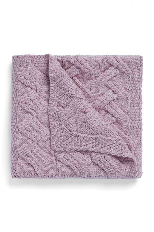 Supersoft Merino Wool Patchwork Cot Throw - Rose