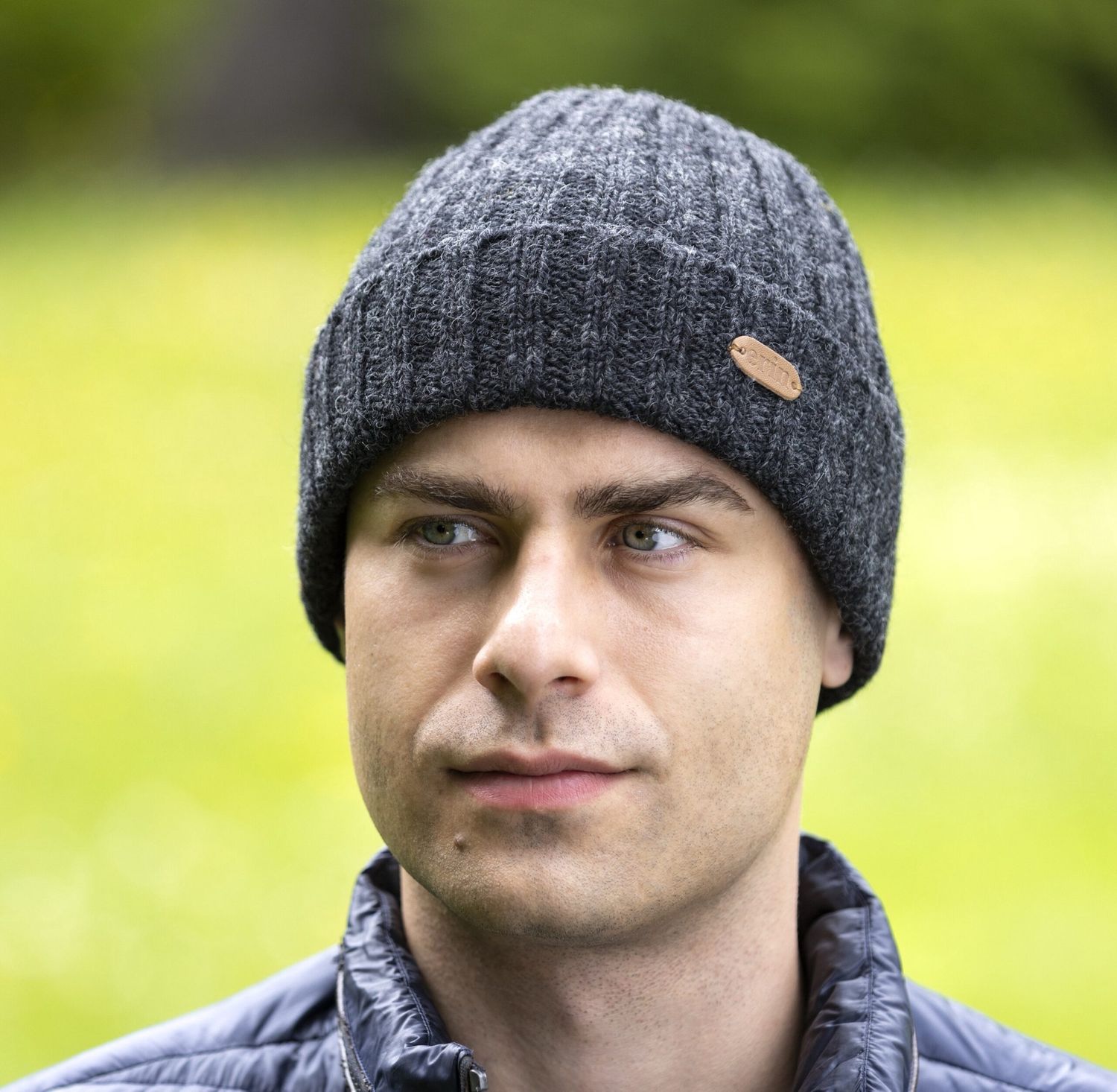 Rib Pullon Hat Turnup - Charcoal Grey