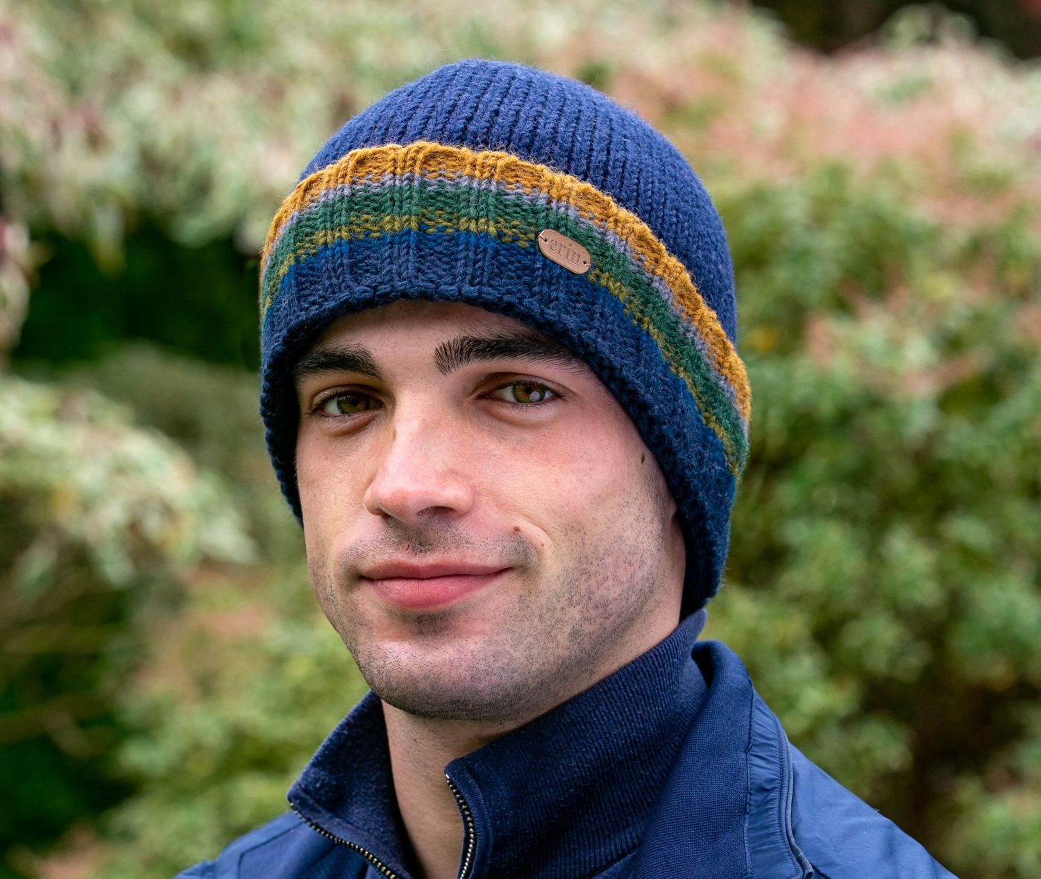 Rib Pullon Turn Up Hat - Navy