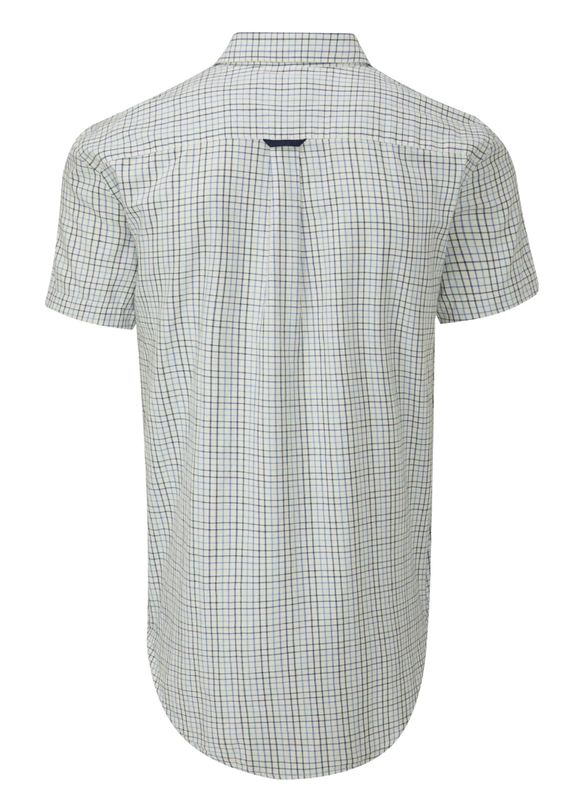 Men's London Tattersall Short Sleeve Check Shirt - Navy