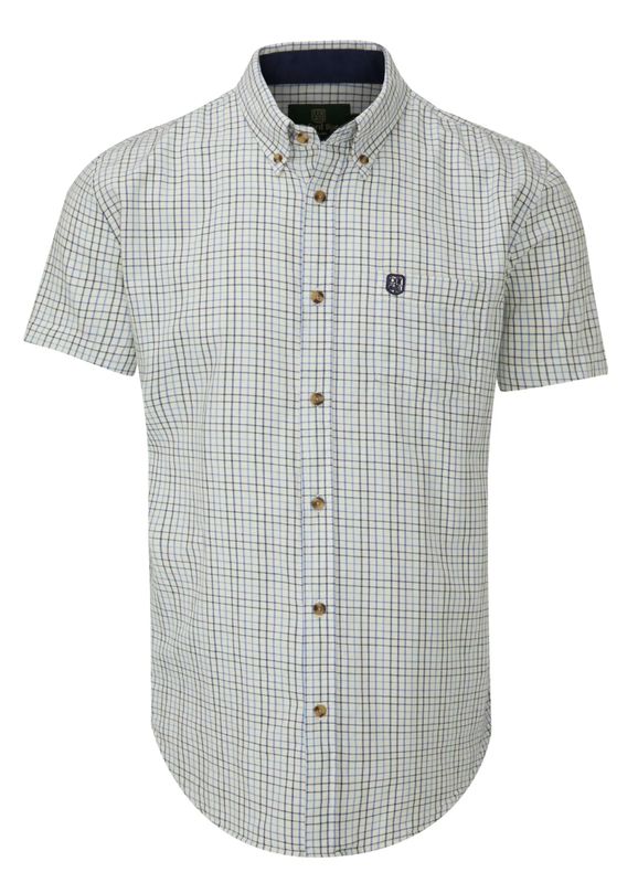 Men's London Tattersall Short Sleeve Check Shirt - Navy