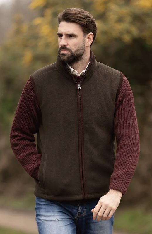 Men's Fleece Gilet - Khaki