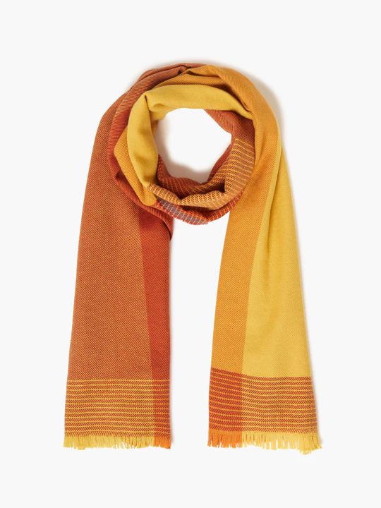 Foxford Merino Wool - Giant Scarf - Mustard Block