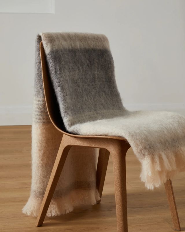 Foxford Mohair Throw - Classic Ombreid Stripe