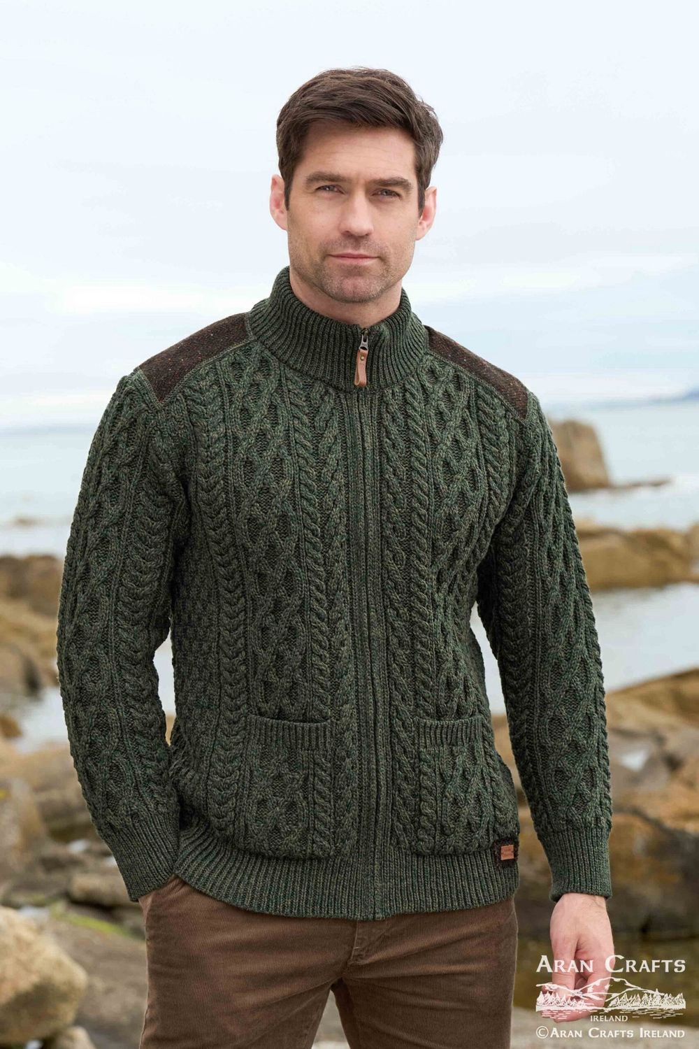 Fionn Zip Cardigan with Tweed