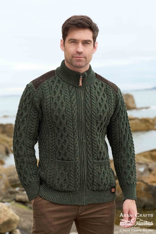 Fionn Zip Cardigan with Tweed