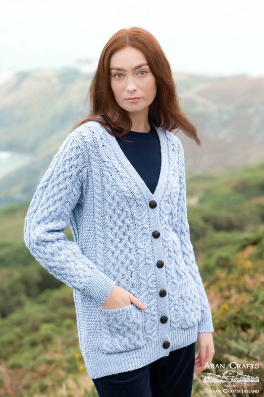 Adare Boyfriend Cardigan - Ice Blue