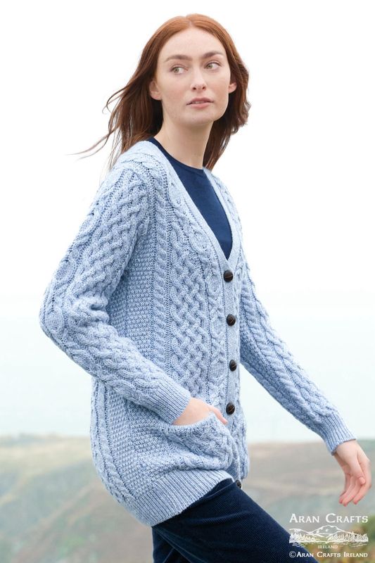 Adare Boyfriend Cardigan - Ice Blue