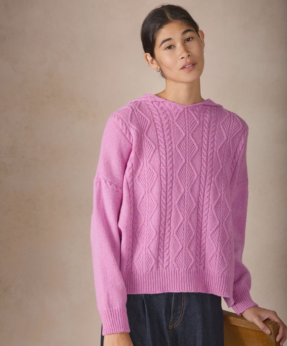 ‘Ada’ Cable Hoodie - Heather