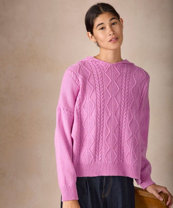 ‘Ada’ Cable Hoodie - Heather