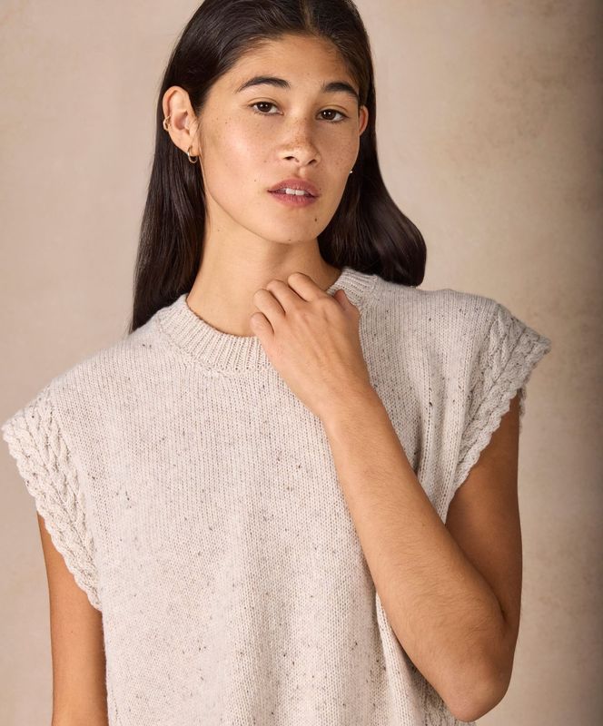 'Orla' Cable Vest in Chalkstone