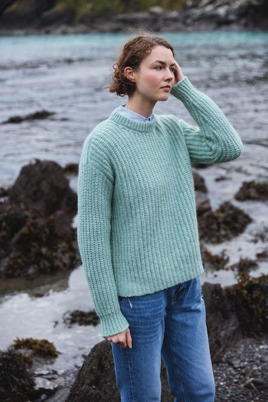 Chunky Rib Crew Neck - Mint Cream