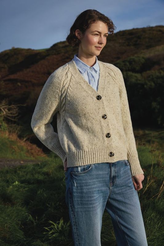 Raglan Cardigan Cabled Detail - Bainin