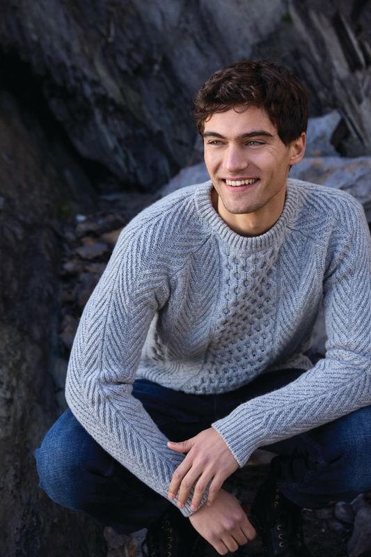 Aran Crew Neck - Silver