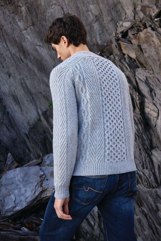 Aran Crew Neck - Silver