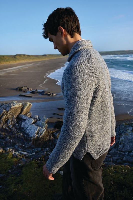 Saddle Shoulder Buttoned Shawl Collar Cardigan