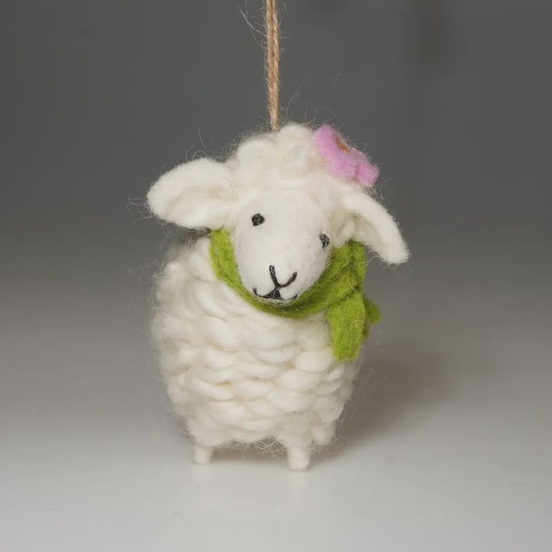 Felt Sheep Ornament - White