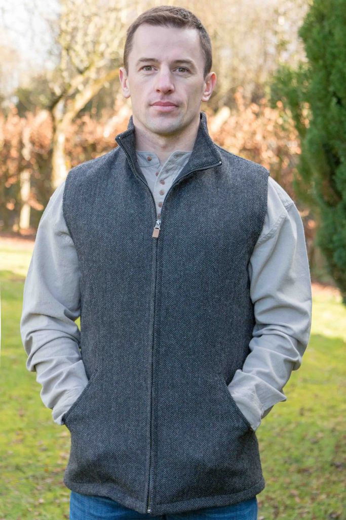James Tweed Body Warmer - Charcoal