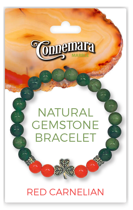 Red Carnelian Gemstone and Marble Bracelet