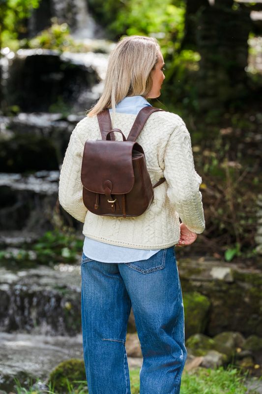 Backpack with Flap - Brown