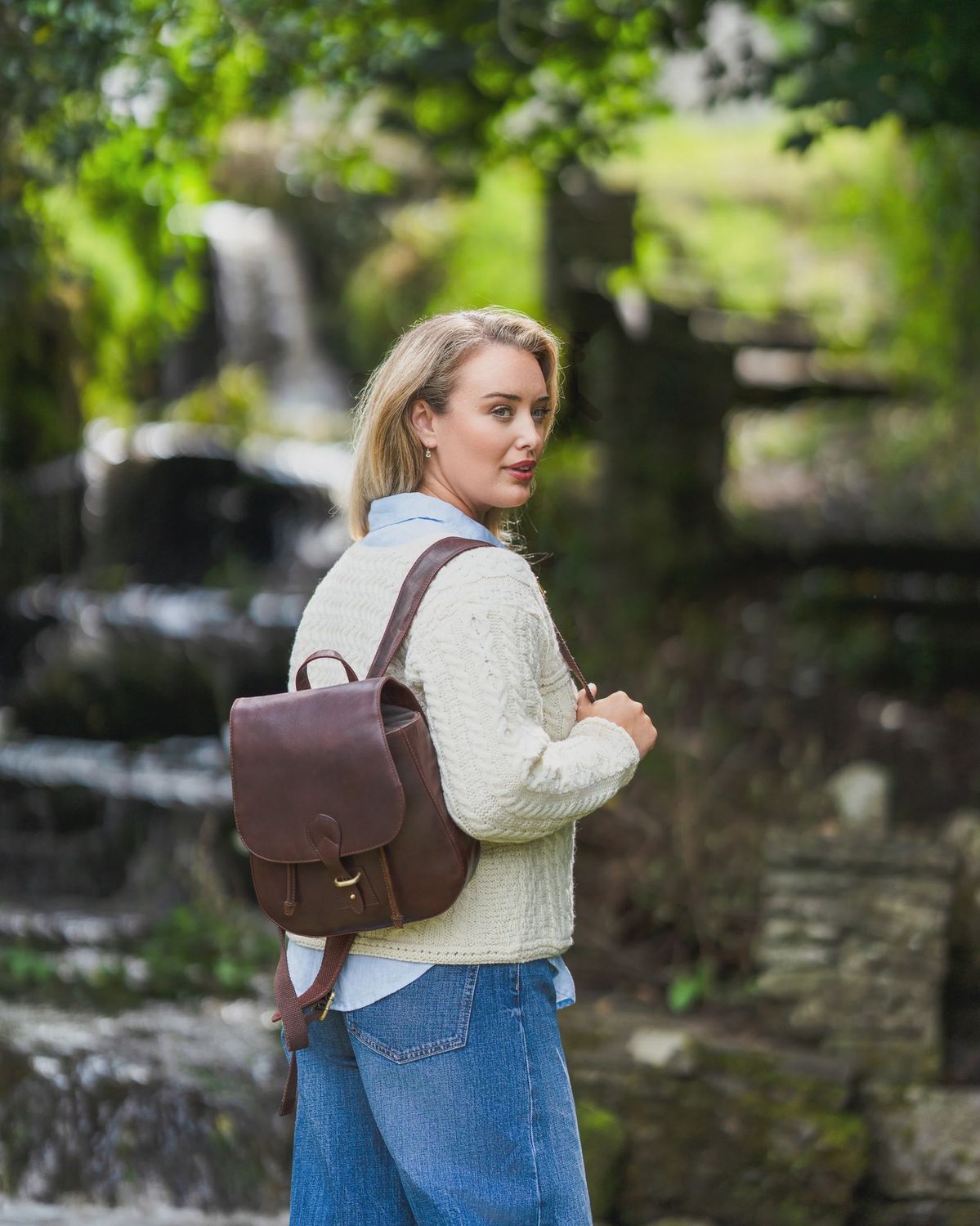 Marley Backpack with Flap - Brown