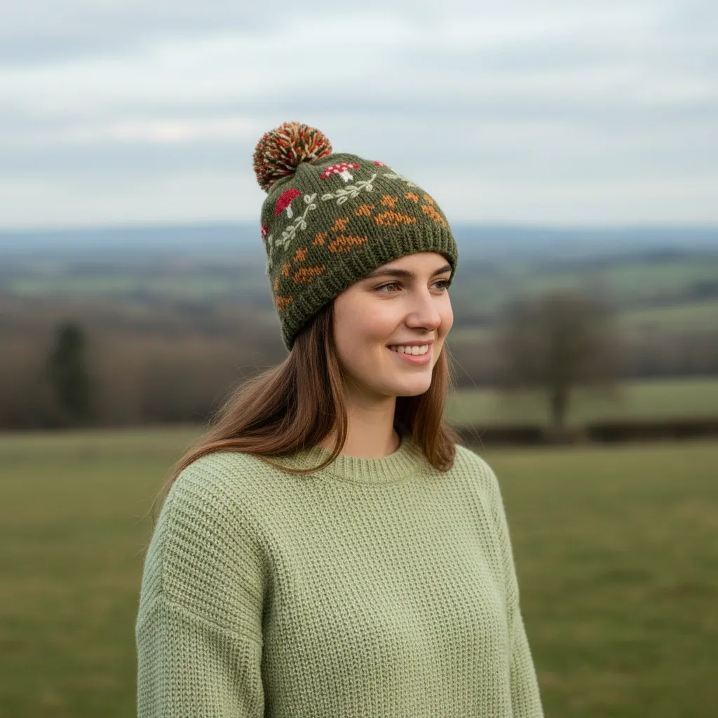 Bobble Beanie - Mushroom