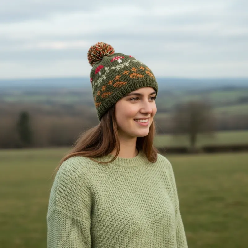 Bobble Beanie - Mushroom