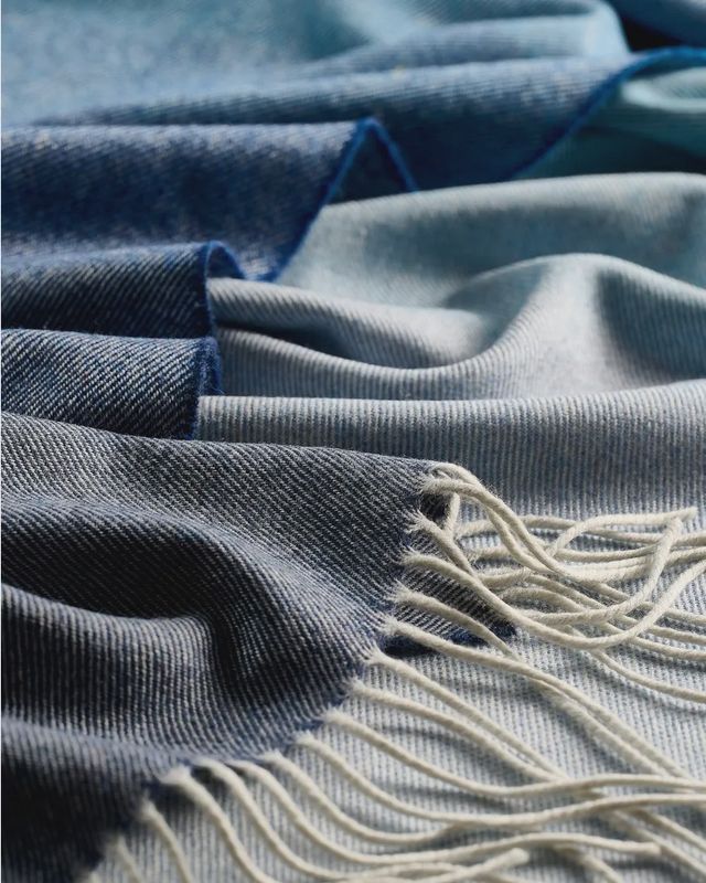 Ombre Denim Extra Wide Merino Scarf