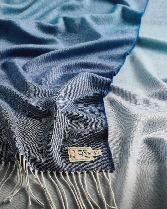Ombre Denim Extra Wide Merino Scarf