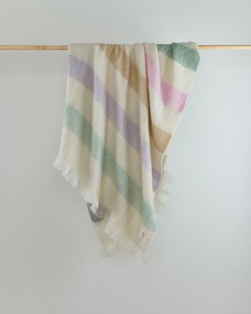 Pastel Stripe Mohair Throw