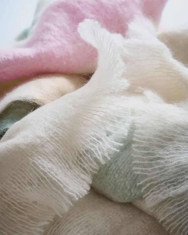 Pastel Stripe Mohair Throw