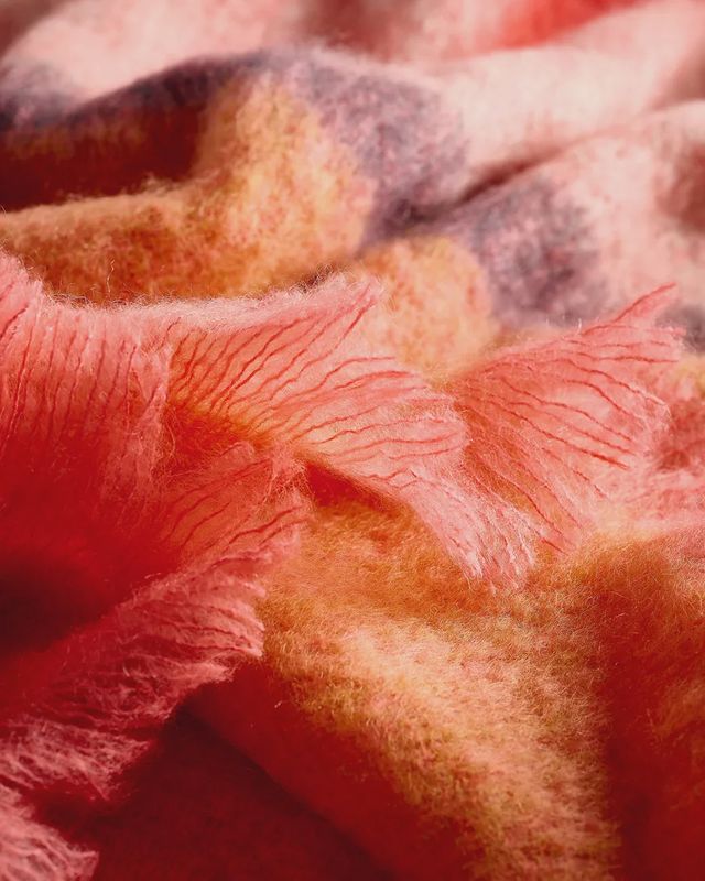 Grapefruit Contemporary Mohair Throw