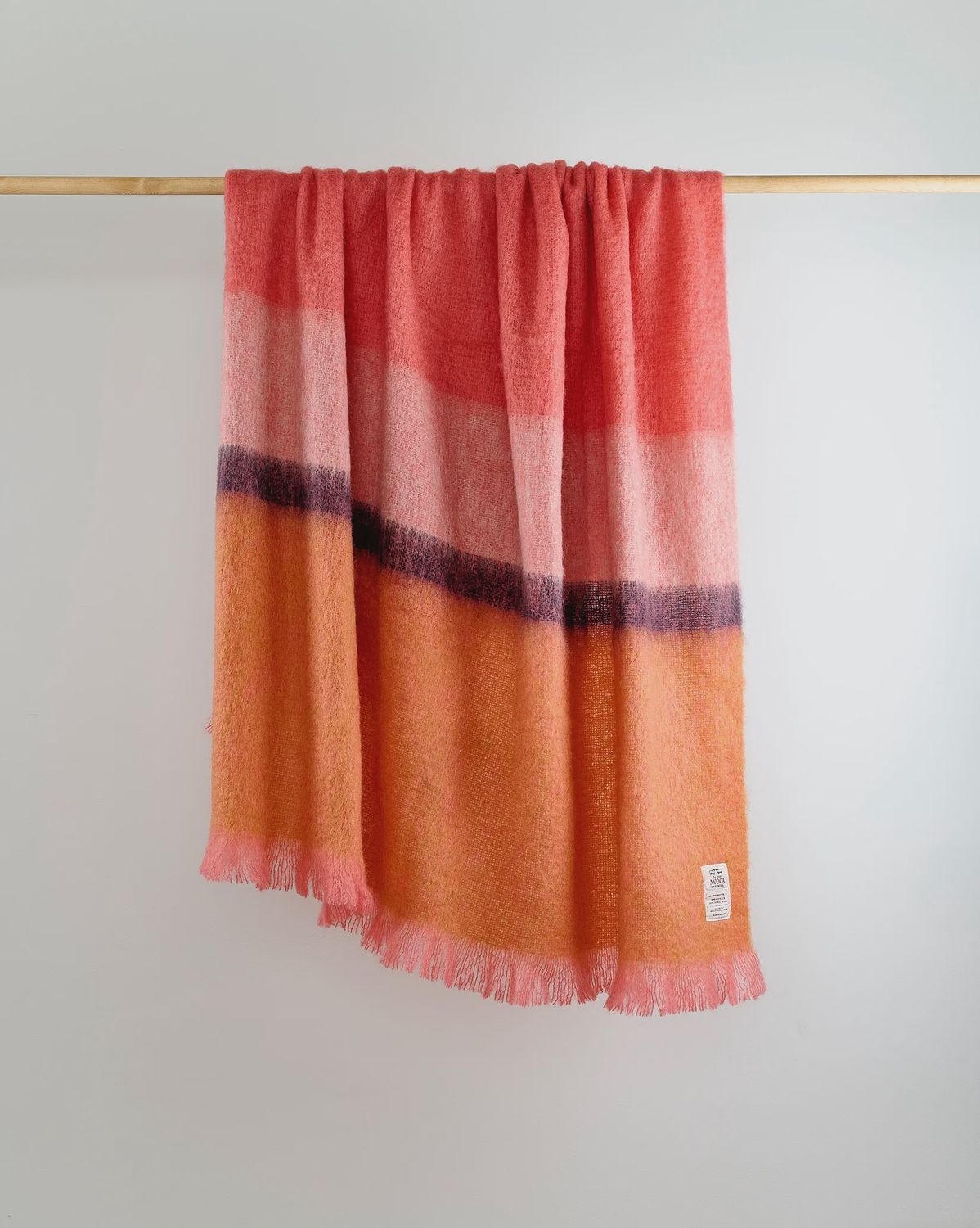 Grapefruit Contemporary Mohair Throw
