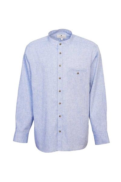 Lee Valley Linen Grandfather Shirt - Ocean Blue, Size: XS