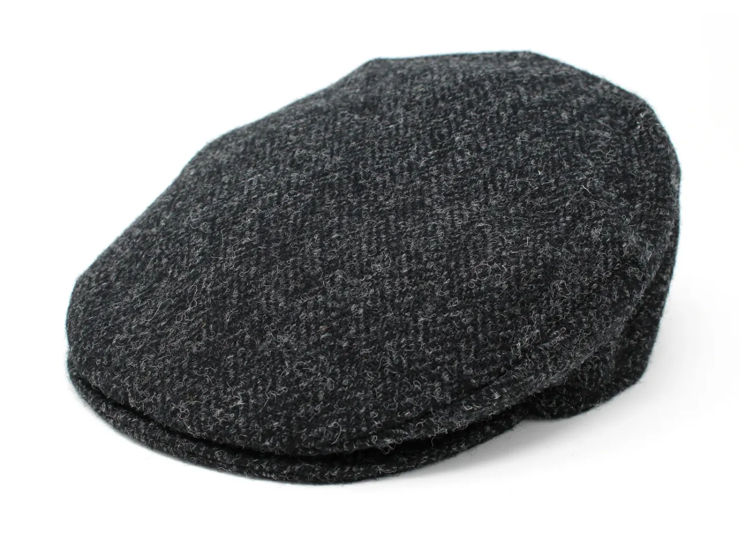 Vintage Cap Tweed - Black &amp; Charcoal Herringbone
