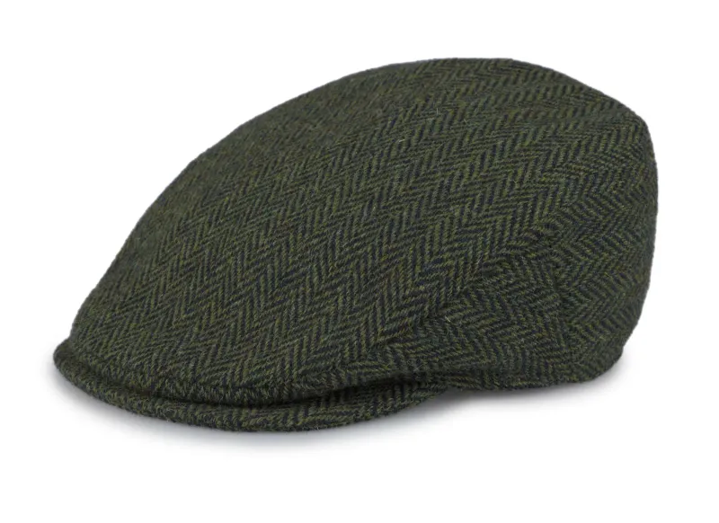 Vintage Cap Tweed - Green Herringbone