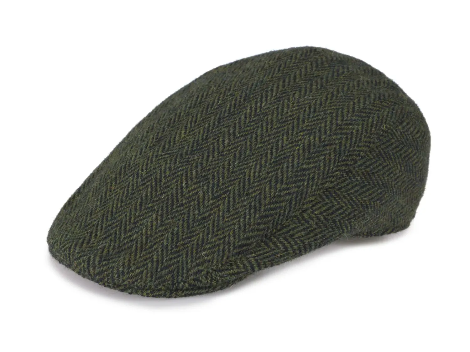 Donegal Touring Cap Tweed - Green Herringbone