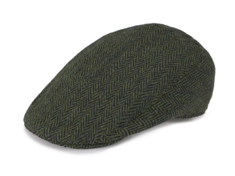 Donegal Touring Cap Tweed - Green Herringbone