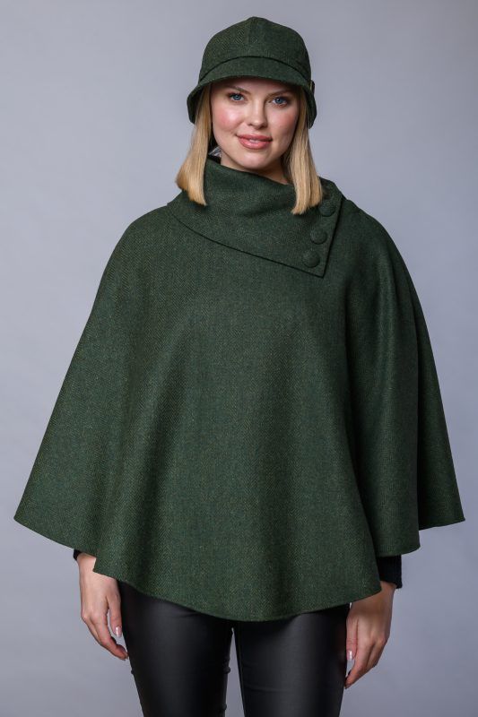 Handcrafted Mucros Tweed Poncho - #70