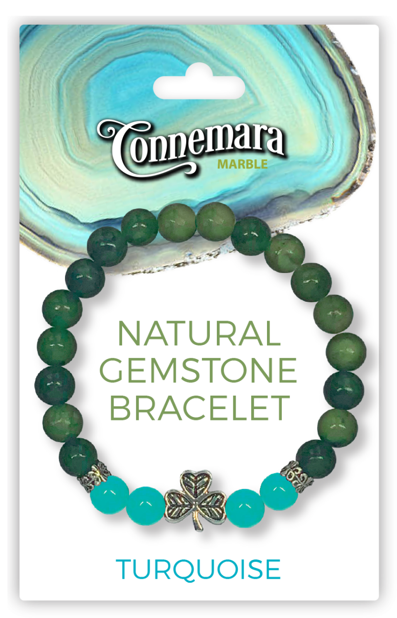 Turquoise Gemstone And Marble Bracelet