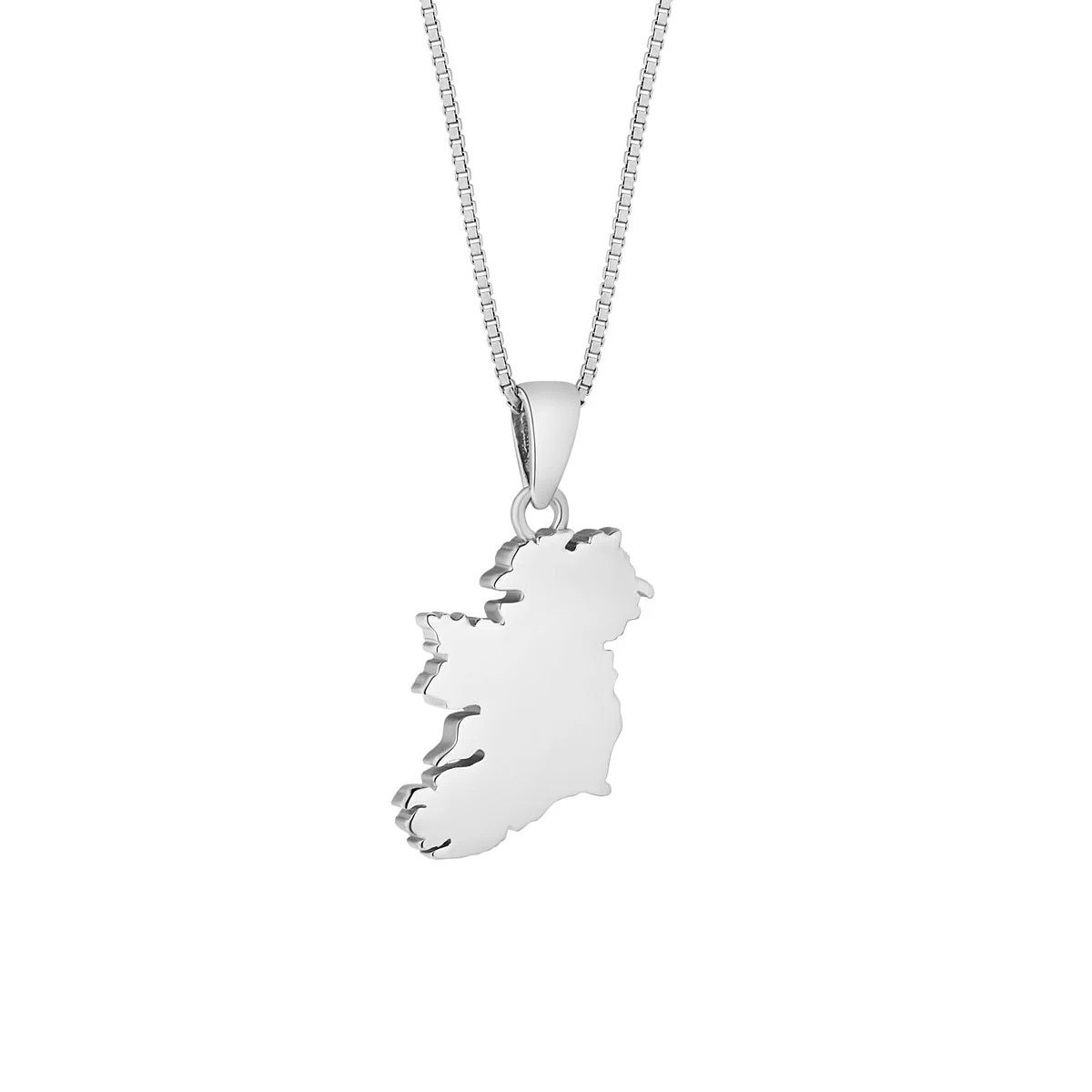 Sterling Silver Small Map of Ireland Pendant