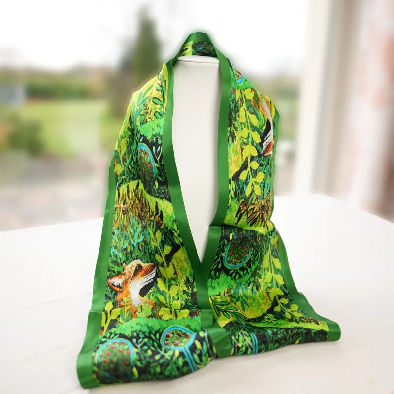 100% Mulberry Silk Scarf - Irish fox